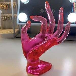 Pink, clear ring holder